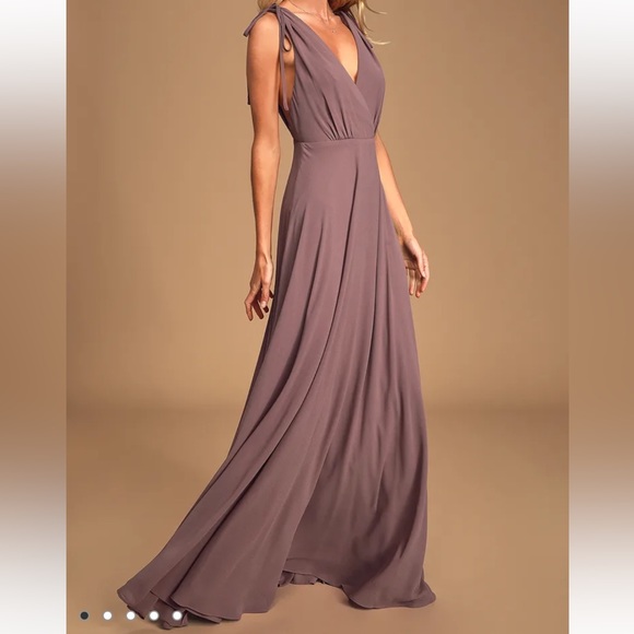 Lulu’s Dance The Night Away Dusty Purple Backless Maxi Dress Size Small - Picture 2 of 13